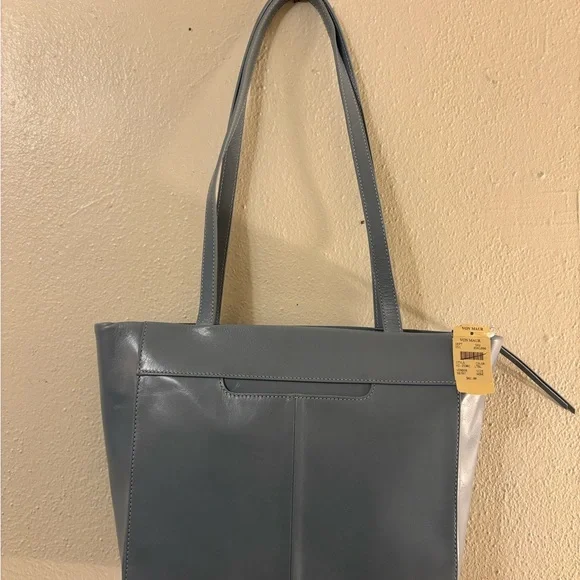 Light Blue Hobo Leather Tote Bag NWT - Picture 4 of 11